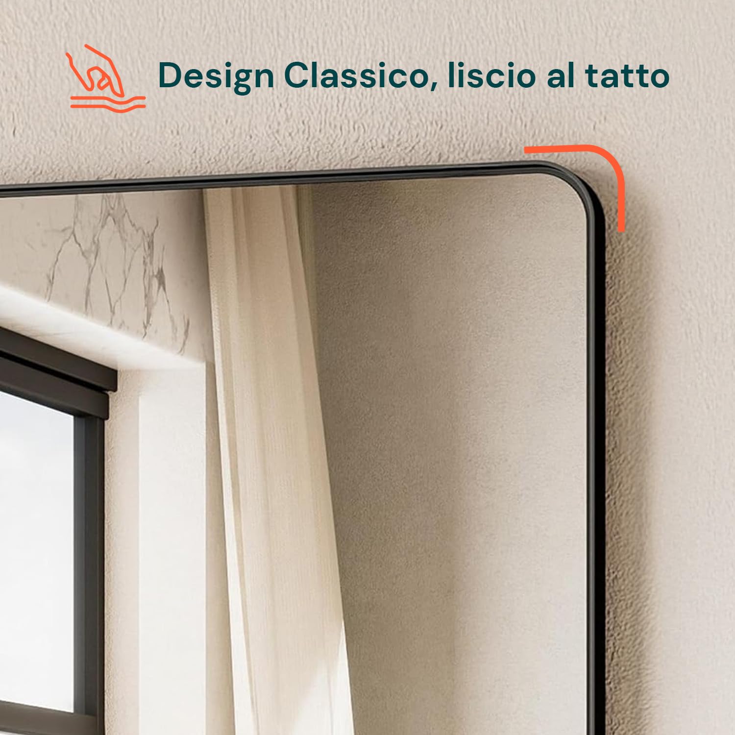 Avilia - Specchio da Parete 40x30x5cm Moderno con Cornice Nera e Ripiano in Legno - Specchio da Bagno con Mensola Portaoggetti Integrata - Design Elegante per Ingresso, Camera e Corridoio