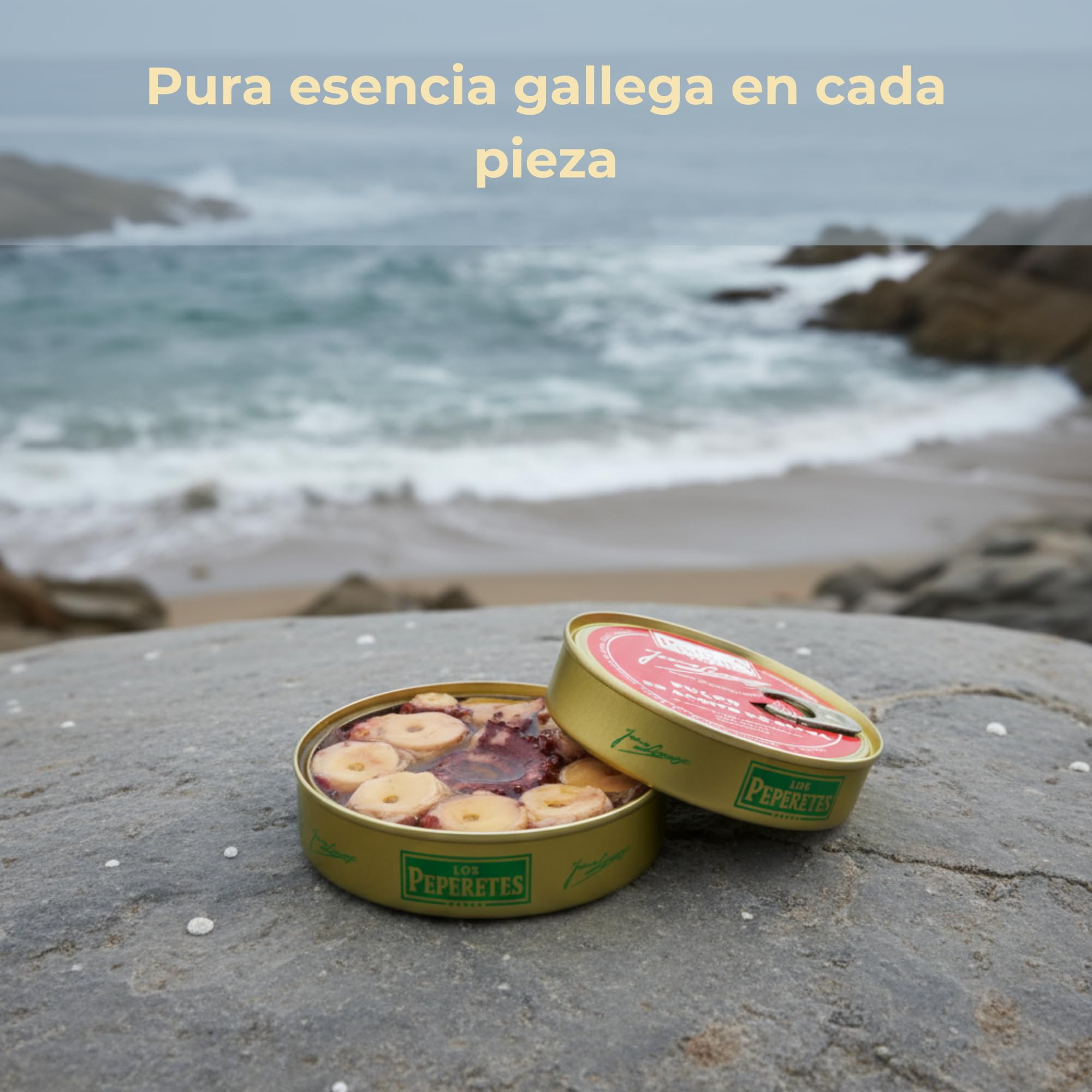 LOS PEPERETES Pulpo en Aceite de Oliva 120 g | Marisco Gallego Gourmet | Conserva Artesanal con Aceite de Oliva Virgen Extra | Pulpo del Atlántico | Sabor Tradicional de Galicia