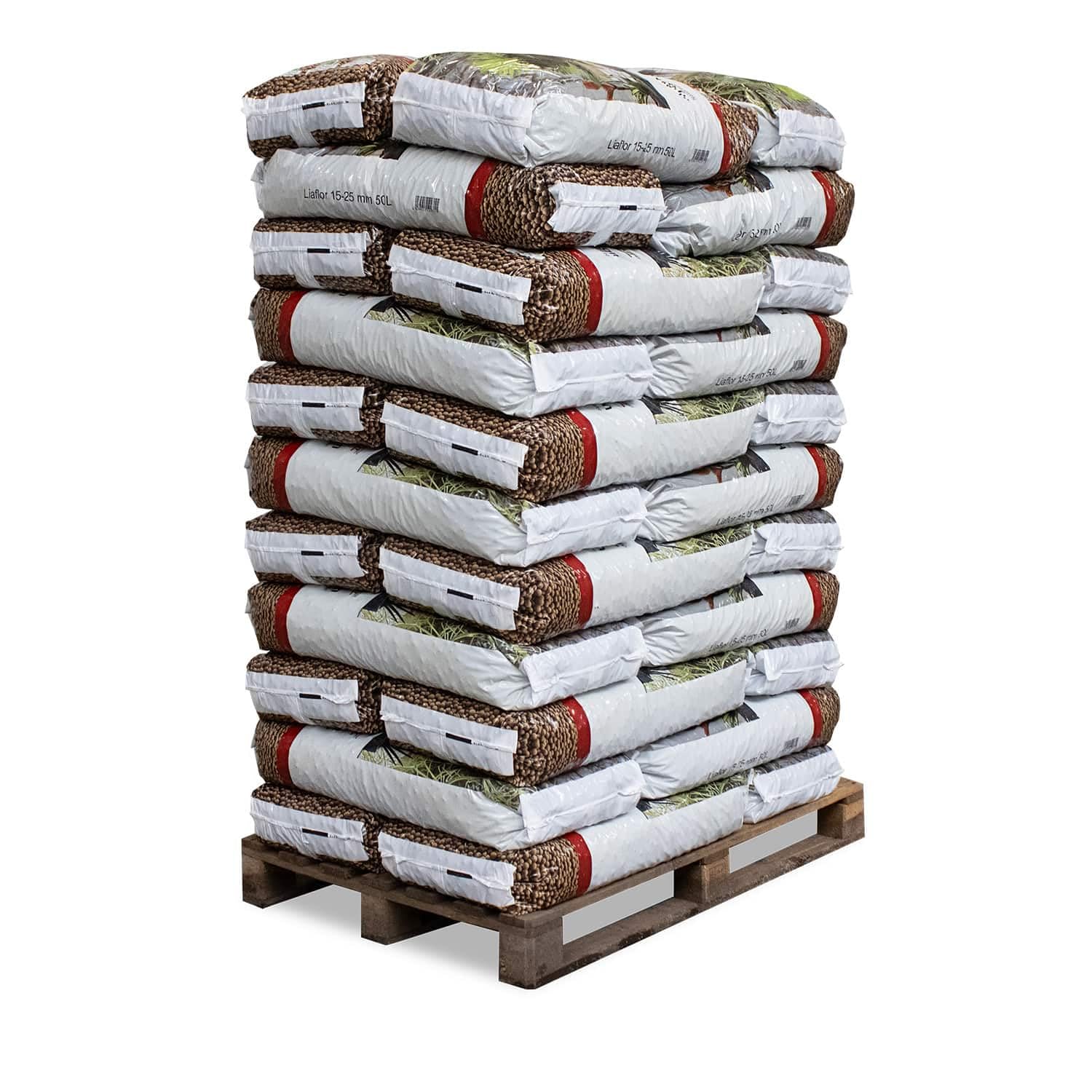 Liaflor Blähton Tongranulat Hydrokultur Keramik Pflanz Granulat Ton Kugeln Für Garten Zimmer Pflanzen Kübel Töpfe Drainage Substrat Design Grob 15-25mm 50l x 33 Sack 1.650l / 1 Palette