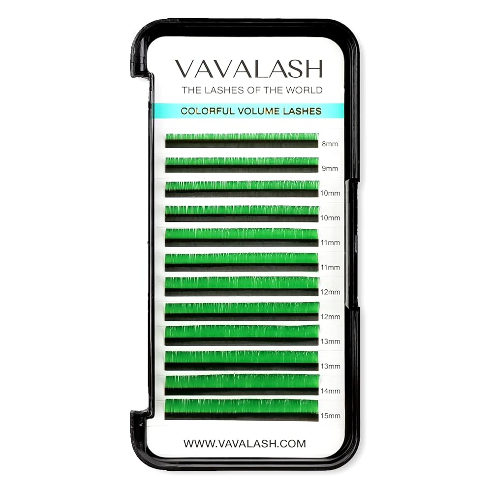 Colored Lash Extensions 0.07mm D Curl Green Individual Volume Lashes Extensions 13-20 Mix Length Color Eyelash Extensions for Salon (Green 0.07-D, 13-20mm)