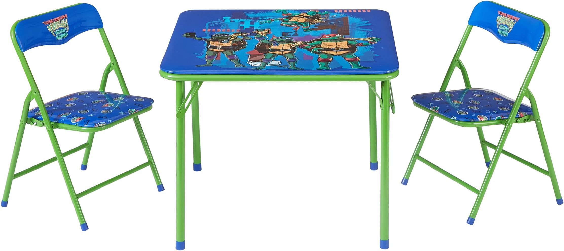 Teenage Mutant Ninja Turtles 3 Piece Children's Activity Square Table and 2 Folding Chairs Set, Ages 3+