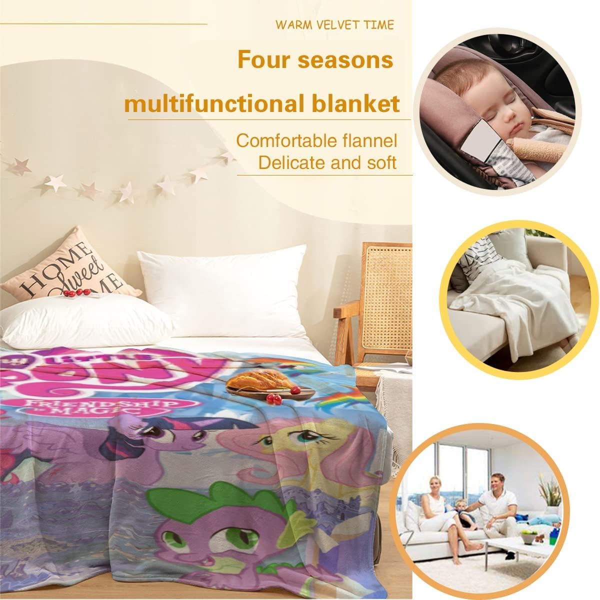 Amazon｜マイリトルポニー ブランケット blanket フランネル ふんわり