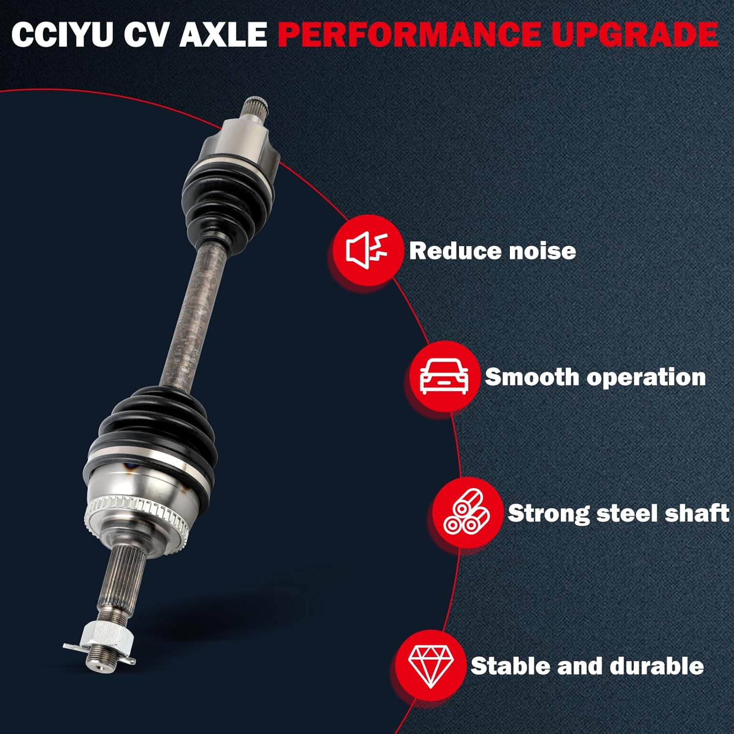 cciyu CV Axle Shaft Assembly Fit 2004-2006 for Nissan Altima 3.5L,2004-2006 for Nissan Maxima 3.5L Front Left Drive Side 66-6218