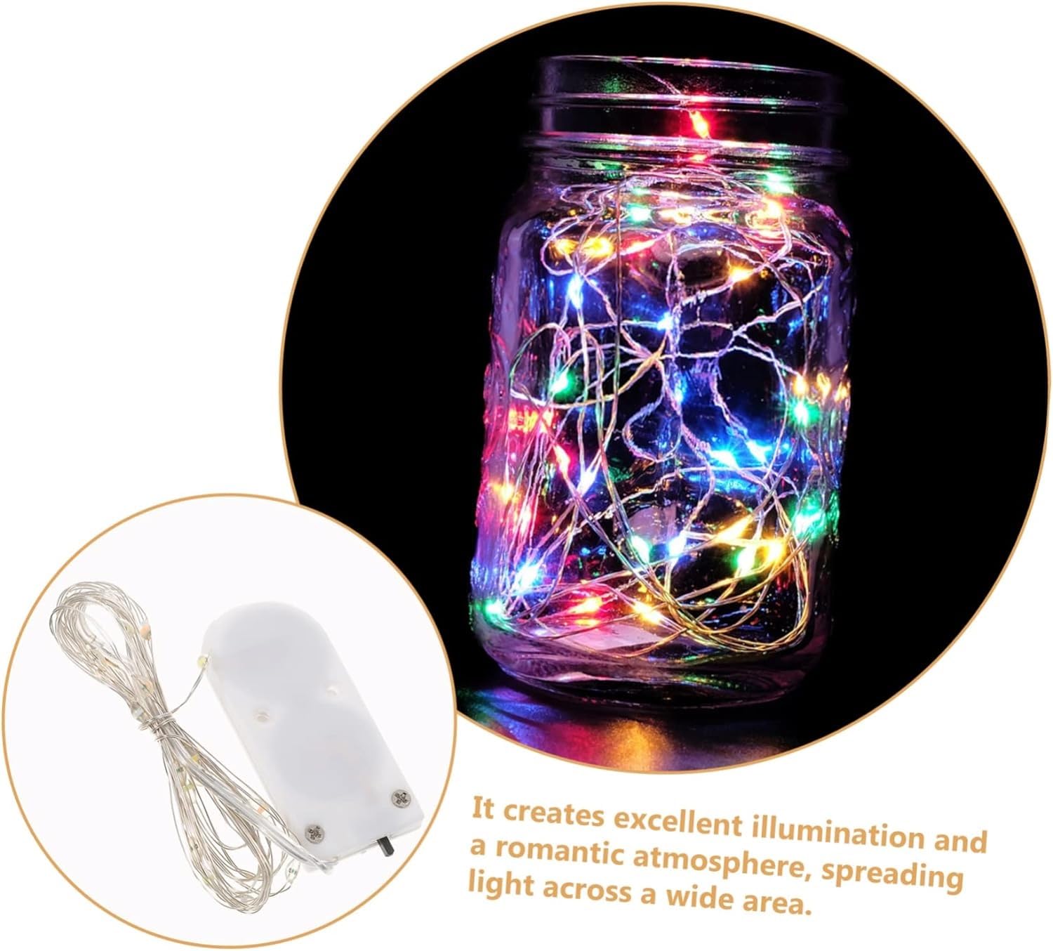 Guirlandes lumineuses ， 1 pièces chaîne LED fil de cuivre guirlande lumineuse rideaux lumineux à piles décor musical lumières de Noël à piles télécommande fil mini bouton batterie ( Color : Transparen