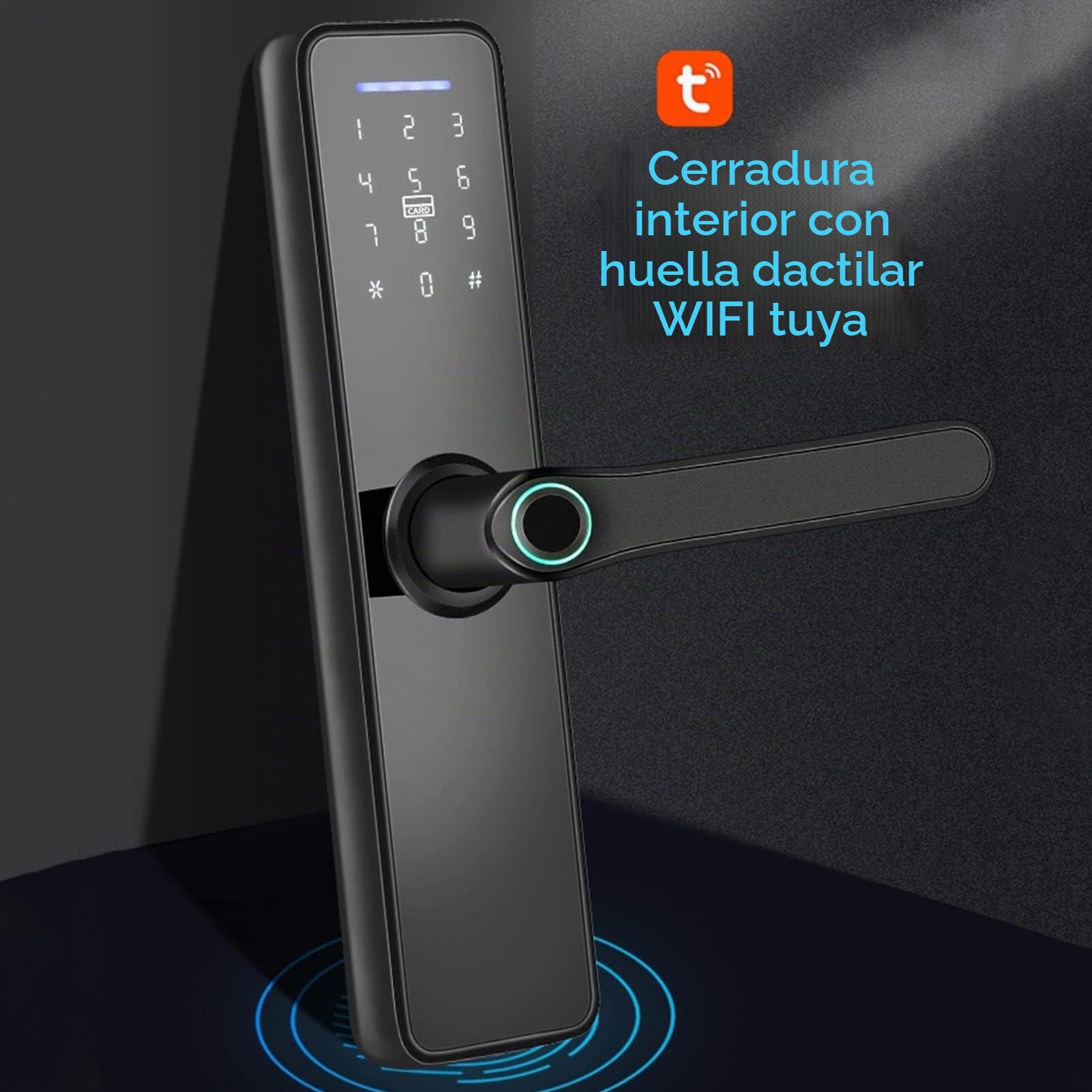 Cerradura Inteligente de Puerta Ejoyous con Huella Digital, WiFi y Desbloqueo Remoto, para Puertas Residenciales de 3,5-5,5 cm