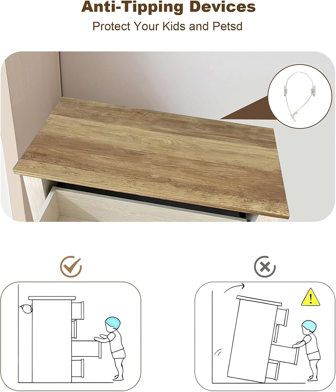 CuisinSmart 5 Drawers Dresser for Bedroom, Wood Tall Chset of Drawers, Farmhouse Dresser Chests with Metal Handle for Bedroom,Living Room,Hallway and Entryway, Vintage Yellow - Image 7