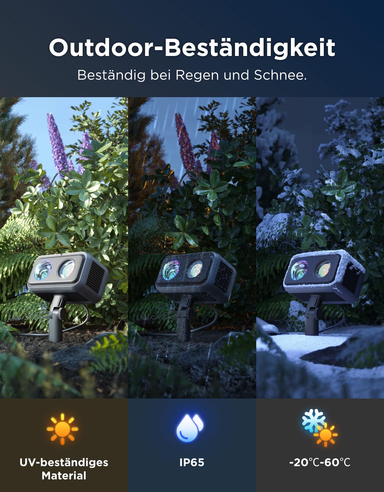 Govee Outdoor-Projektorlicht RGBW Dreifarben-Laserlicht IP65 Wasserdicht Smart Alexa Matter Google Assistant