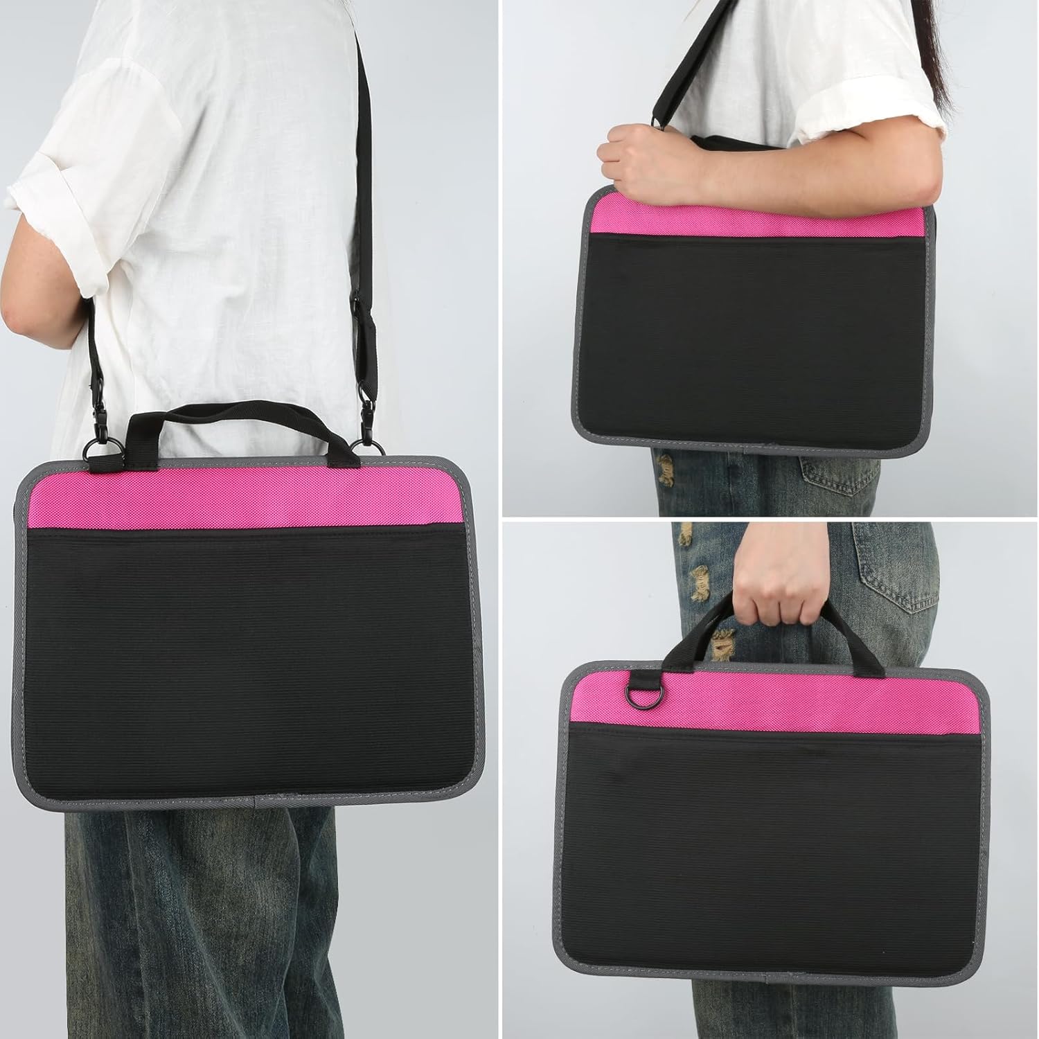 Laptop Case Sleeve 13-14 inch,Shockproof Computer Cover for HP,Protective Notebook Briefcase Carrying Bag for MacBook Air/MacBook Pro,Dell,Lenovo,Chromebook Computer Sleeve with Handle (Pink) - Image 6