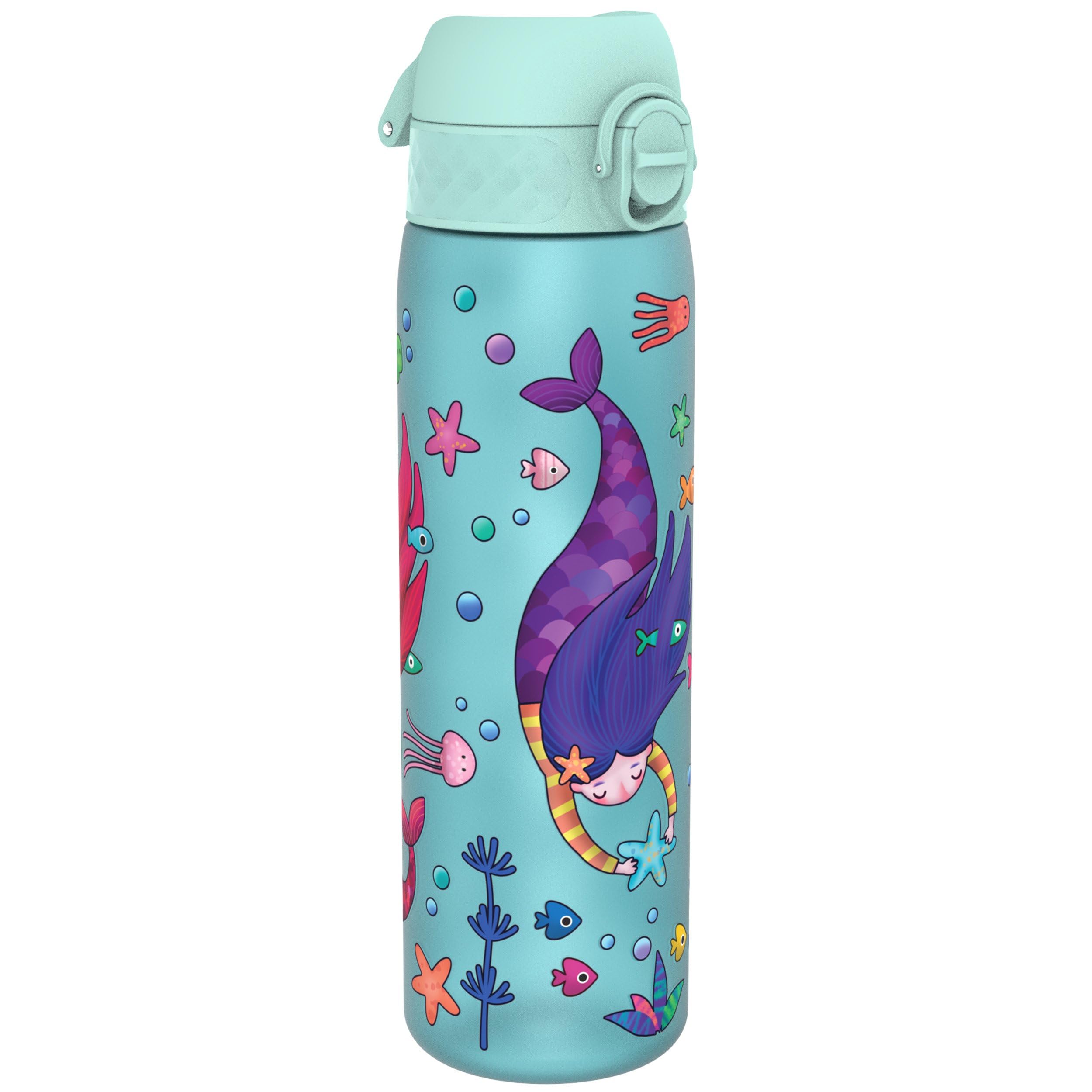 Ion8 Borraccia a Prova di Perdite, 500ml, Facile da Aprire, Serratura Sicura, Lavabile in Lavastoviglie, Senza BPA, Maniglia per il Trasporto, Adatta a Portabicchieri, Facile Pulizia, Campeggio