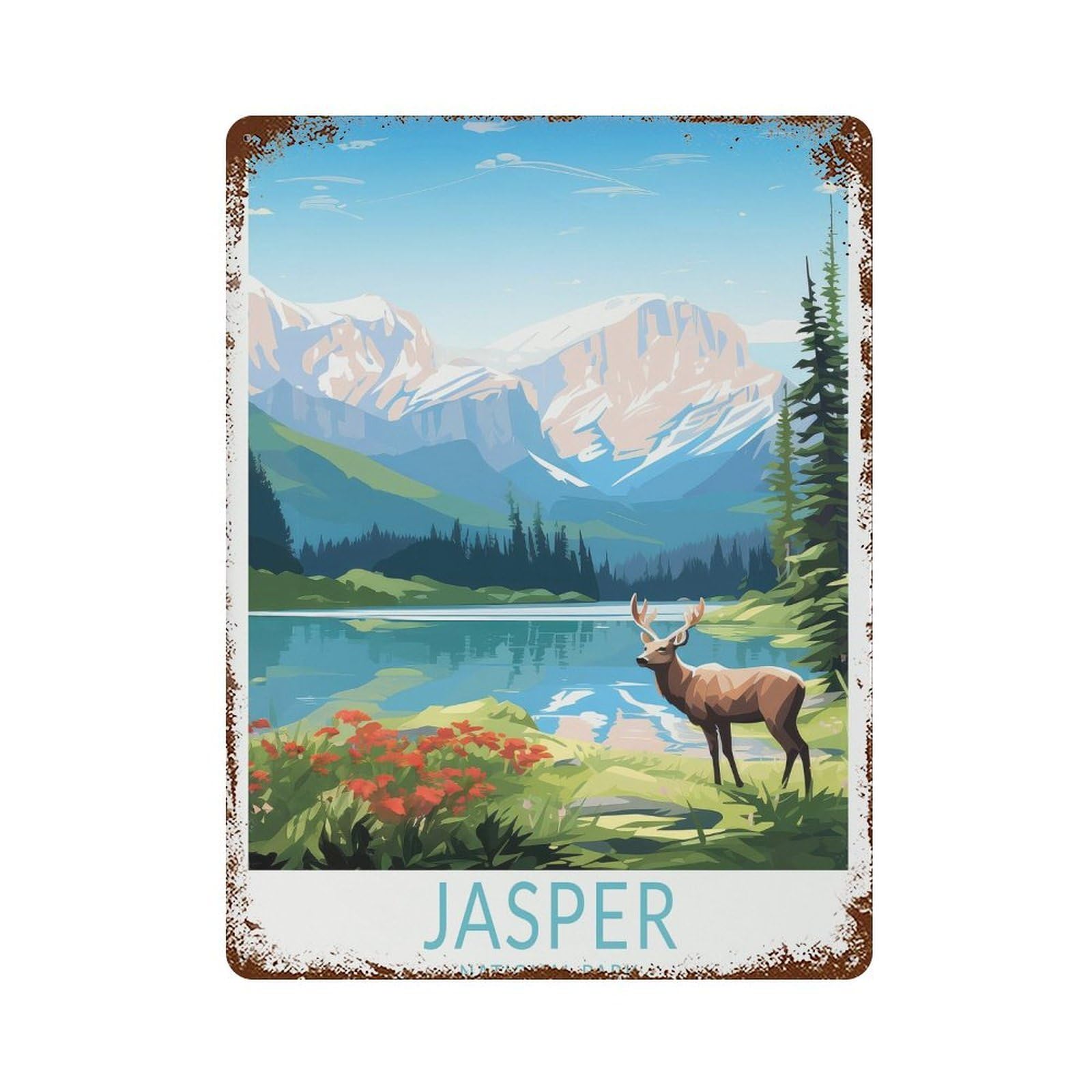 xiaoxiaoshen Jasper National Park Travel Canada Parks Postcard Custom Personalized (2) Wall Decor Art Metal Tin Poster Modern Home Decor Art Home Bar Shop Decorations Vintage Sign 40x30cm
