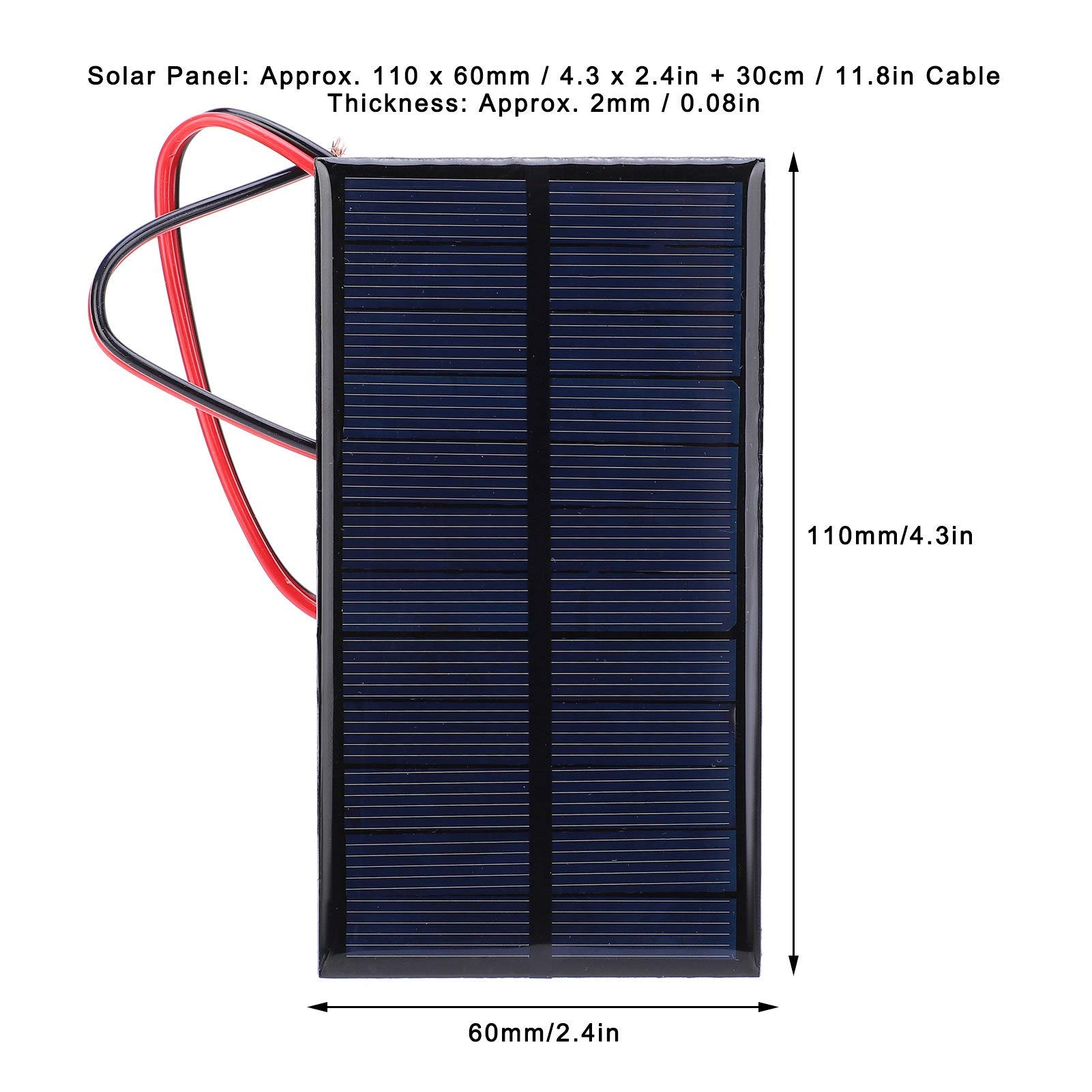 Panel słoneczny, 3 sztuki panelu słonecznego DC 6V 1W, moduł zasilania ogniw, panel słoneczny z polikrystalicznego krzemu z kablem 30 cm