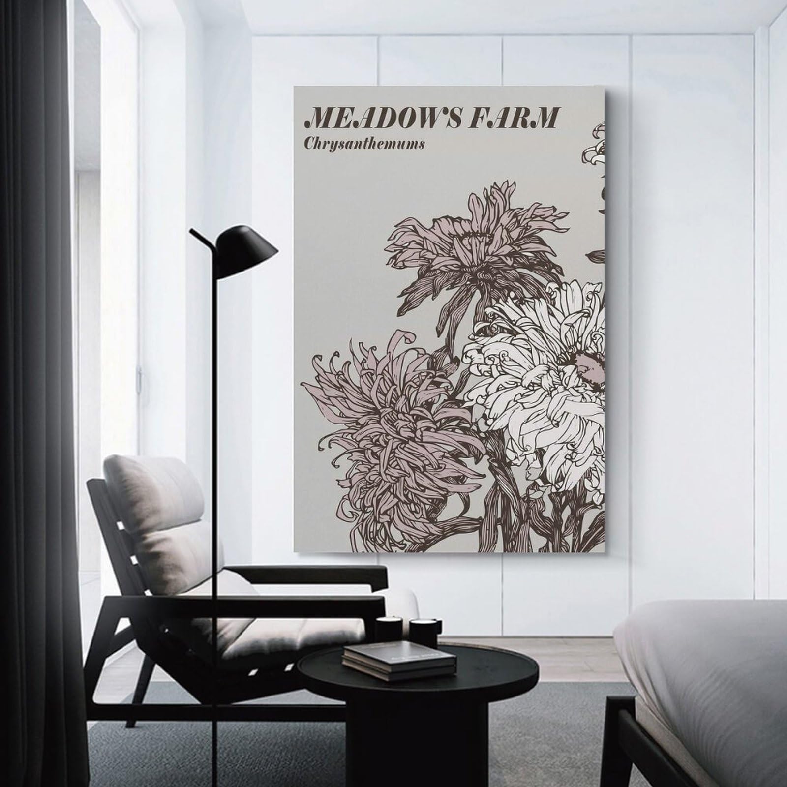 Junmoney Unframe-Style-22 Meadows Farm Chrysanthemums Floral Art Decorative Canvas Print 20X30inch(50X75cm), For Gallery Wall Layouts In Home Or Office, Home Wall Art For Statement Displays