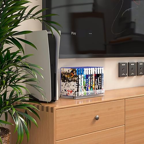 Miniatura 6 de Soporte organizador de almacenamiento de videojuegos acrílico para PS5, PS4, PS3 - Soporte de exhibición para hasta 12 juegos (transparente)