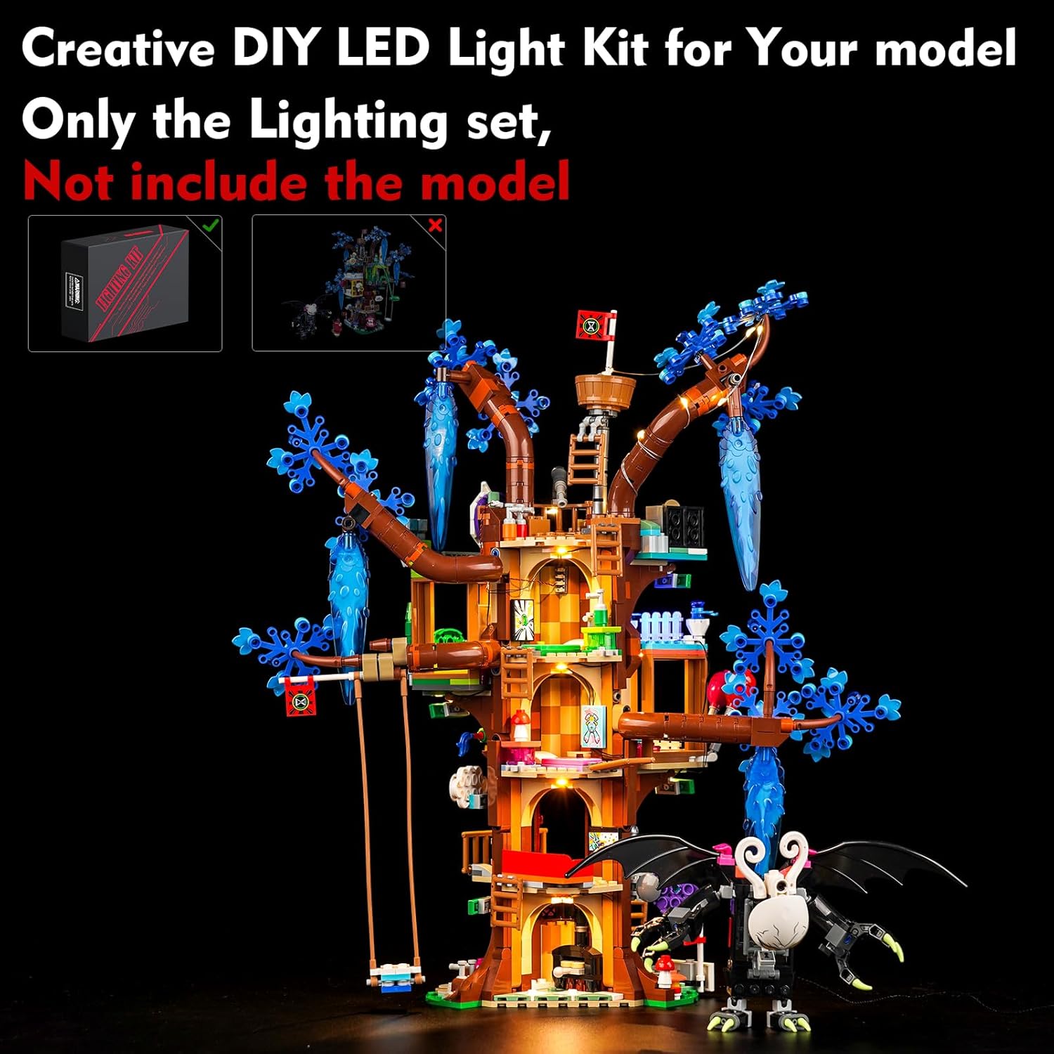 VONADO LED Light Kit Compatible with Lego Fantastical Tree House 71461 for Adults