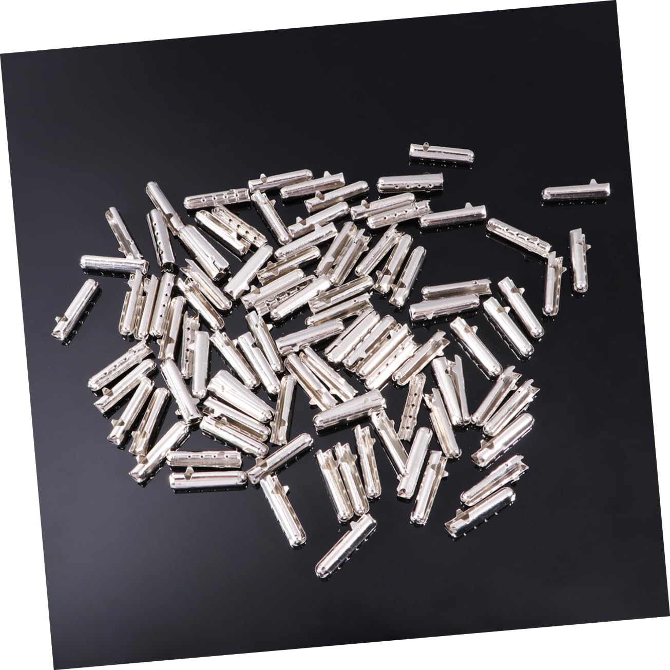 GALPADA 100 Pcs Shoelace Repair Clips Metal Head Lace Locks Shoelace Decorative Tips for Sneakers