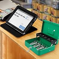 Vista 7 de xydled – Caja de efectivo con bandeja de dinero y cerradura de llave, escalonada, 4 espacios para billetes/5 ranuras para monedas, 11.8" x 9.5" x