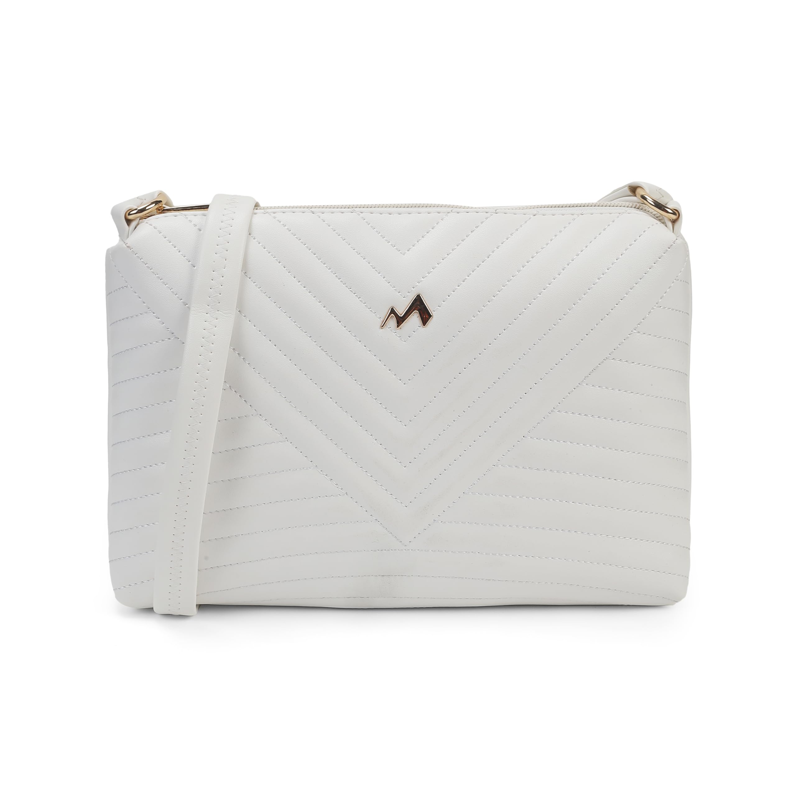 Women Casual PU Soft Body Zipper closure Quilted Sling Bag-image-49