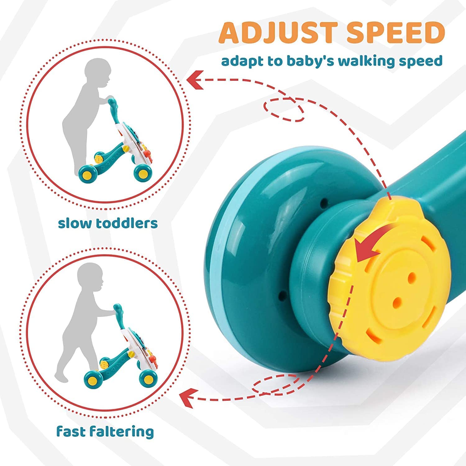 Glaceon Learning Walker - Push Walker 2 in 1 - Baby Push Learning Walker for Kids, Learning Toys for Babies and Girls,Music and Games, Adjustable Height, Removable Baby Walker for 9-36 Months 3
