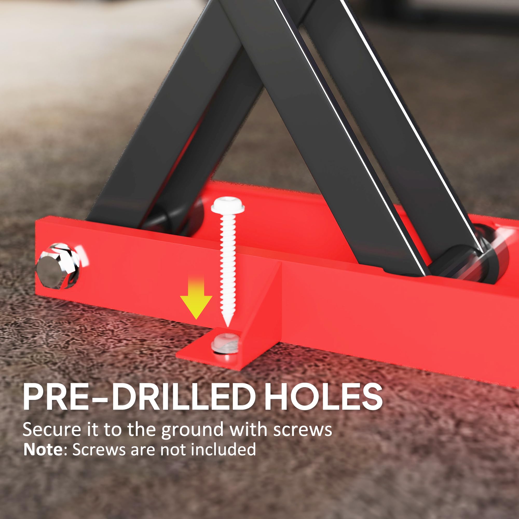 HOMCOM Sollevatore Moto in Acciaio Max 500kg, Cavalletto Alzamoto Pieghevole con Altezza Regolabile 9.5-40 cm e Manovella, Piattaforma da 45x15 cm, Rosso