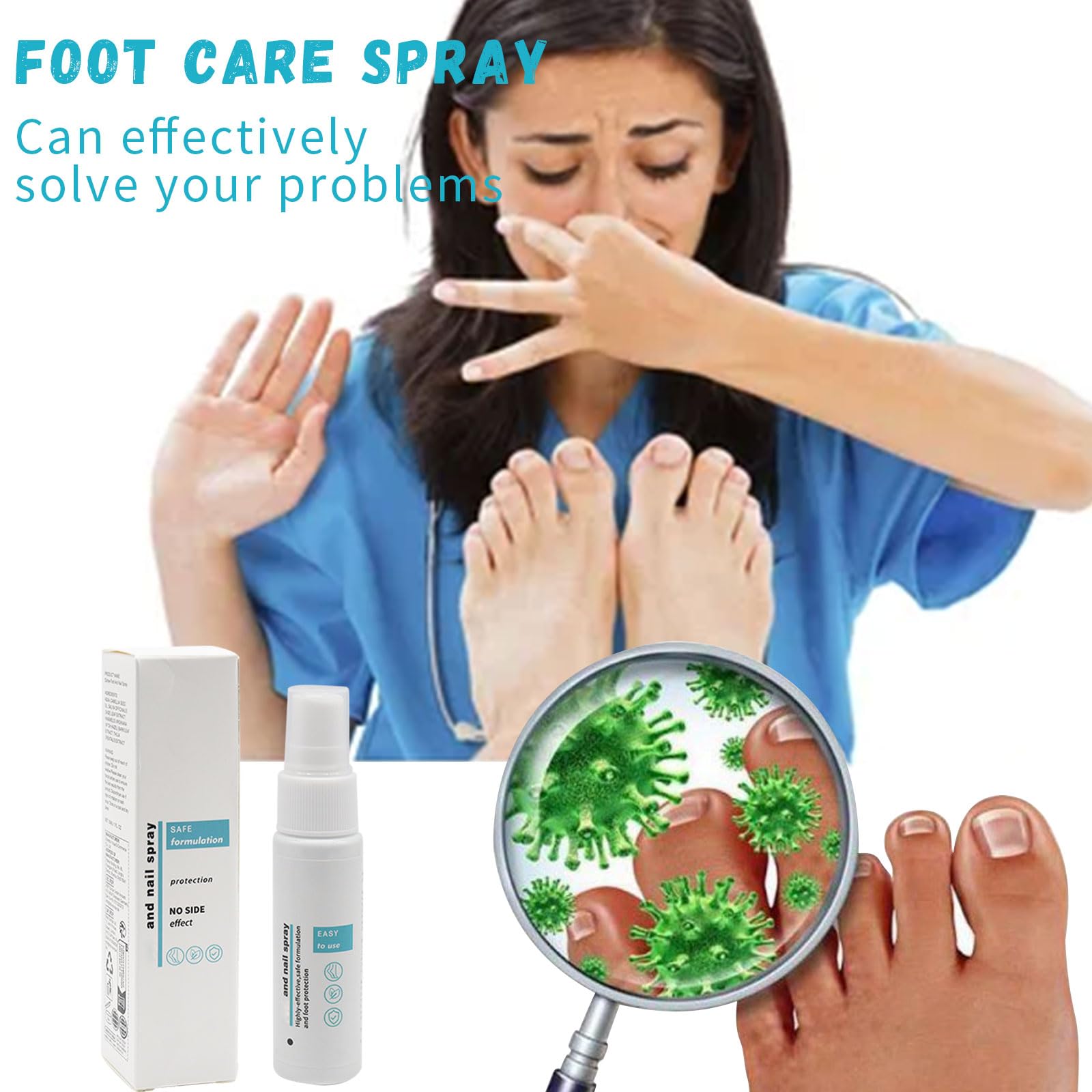 2 x 30ml Spray Contra Hongos En Los Pies, Spray Fungicida Contra Hongos En Los Pies, Tratamiento De Hongos En Los Pies Spray Protector Para El Cuidado De Las Uñas y Los pies, Alivia El Picor
