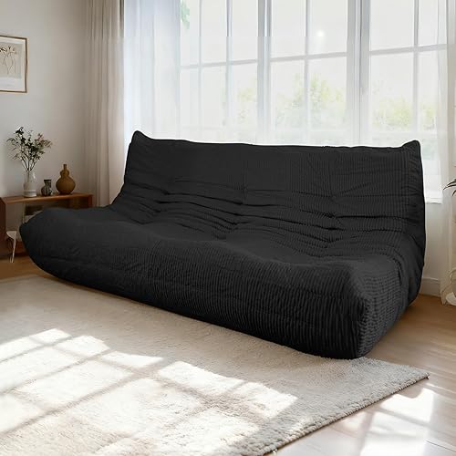 Fireside Loveseat Mid-Century Armless Sofa — Twin-Size Floor Lounger in