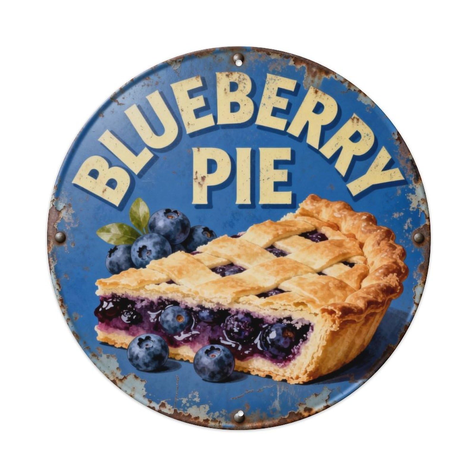 Blueberry Pie Metal Tin Sign Plaque