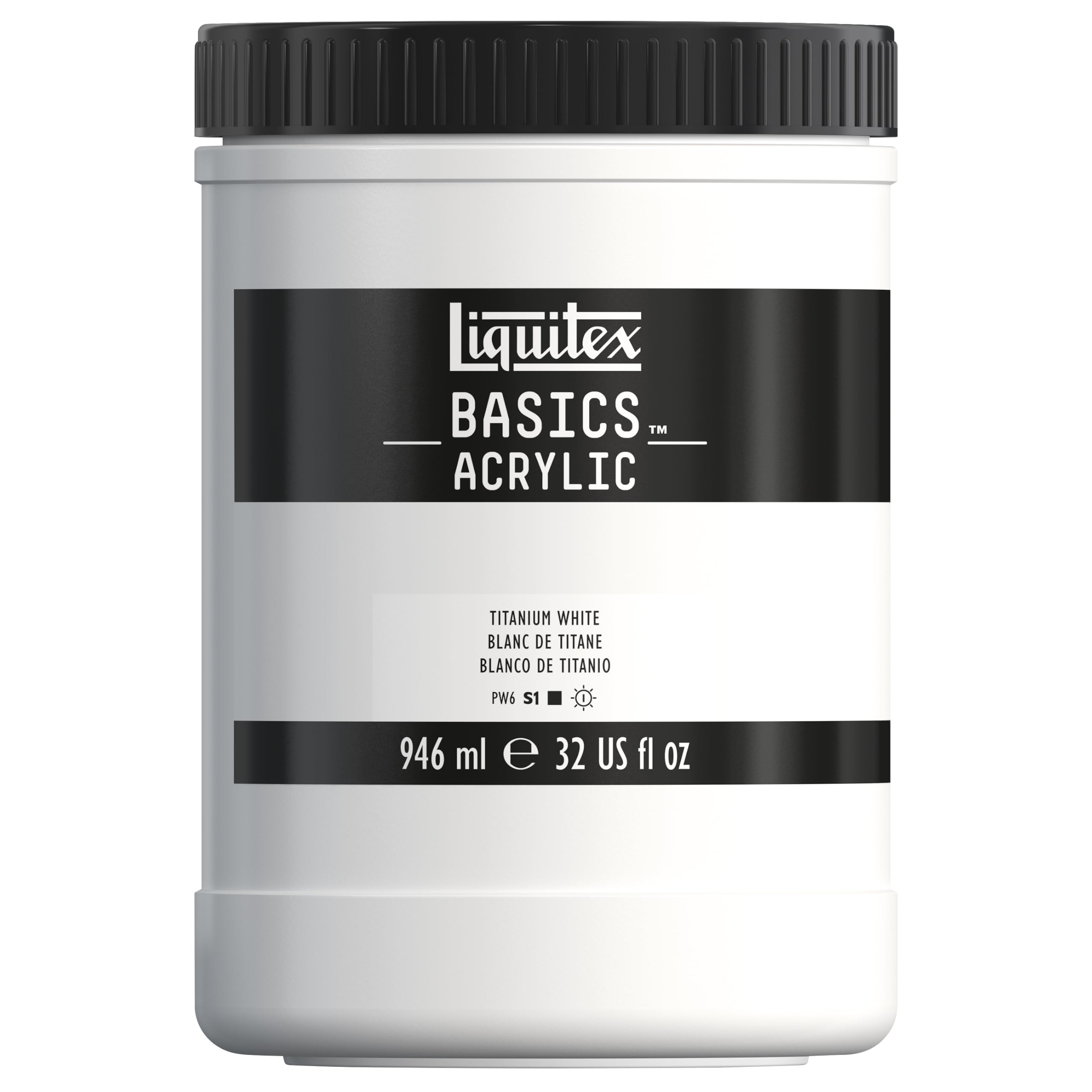 BASICS Acrylic Paint, 32-oz Jar, Titanium White