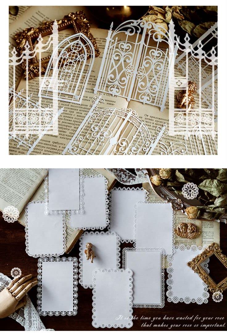 40 Fogli Di Carta Vintage Ritagliata Per Scrapbooking, Con Motivi Di Fiori, Farfalle E Cornici, Decorazioni Fai Da Te Per Diari E Journal - 2