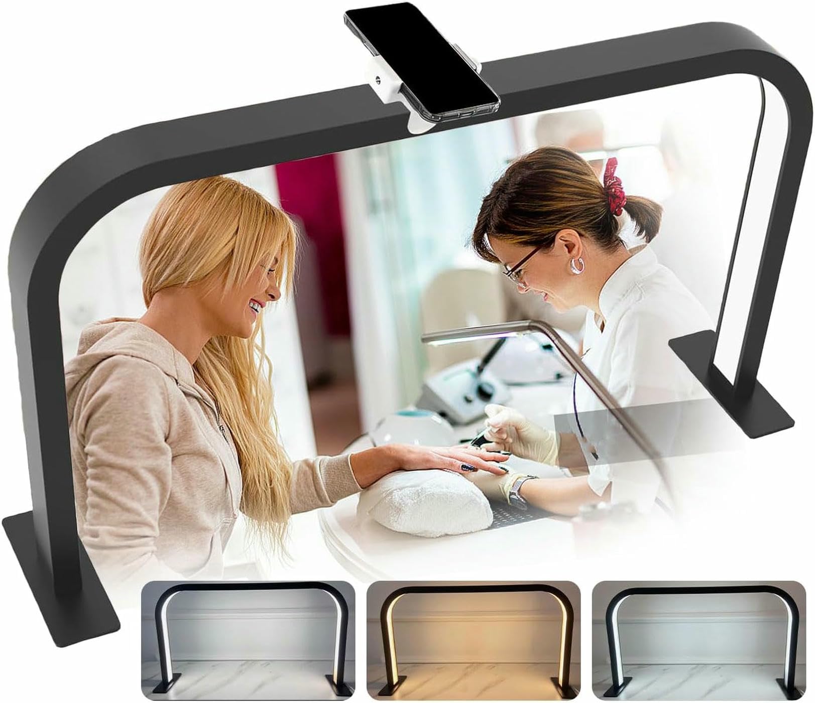 Lampe LED Demi-Lune Ongles Arc Carré pour Éclairage de Bureau Stable Sans Fatigue Oculaire