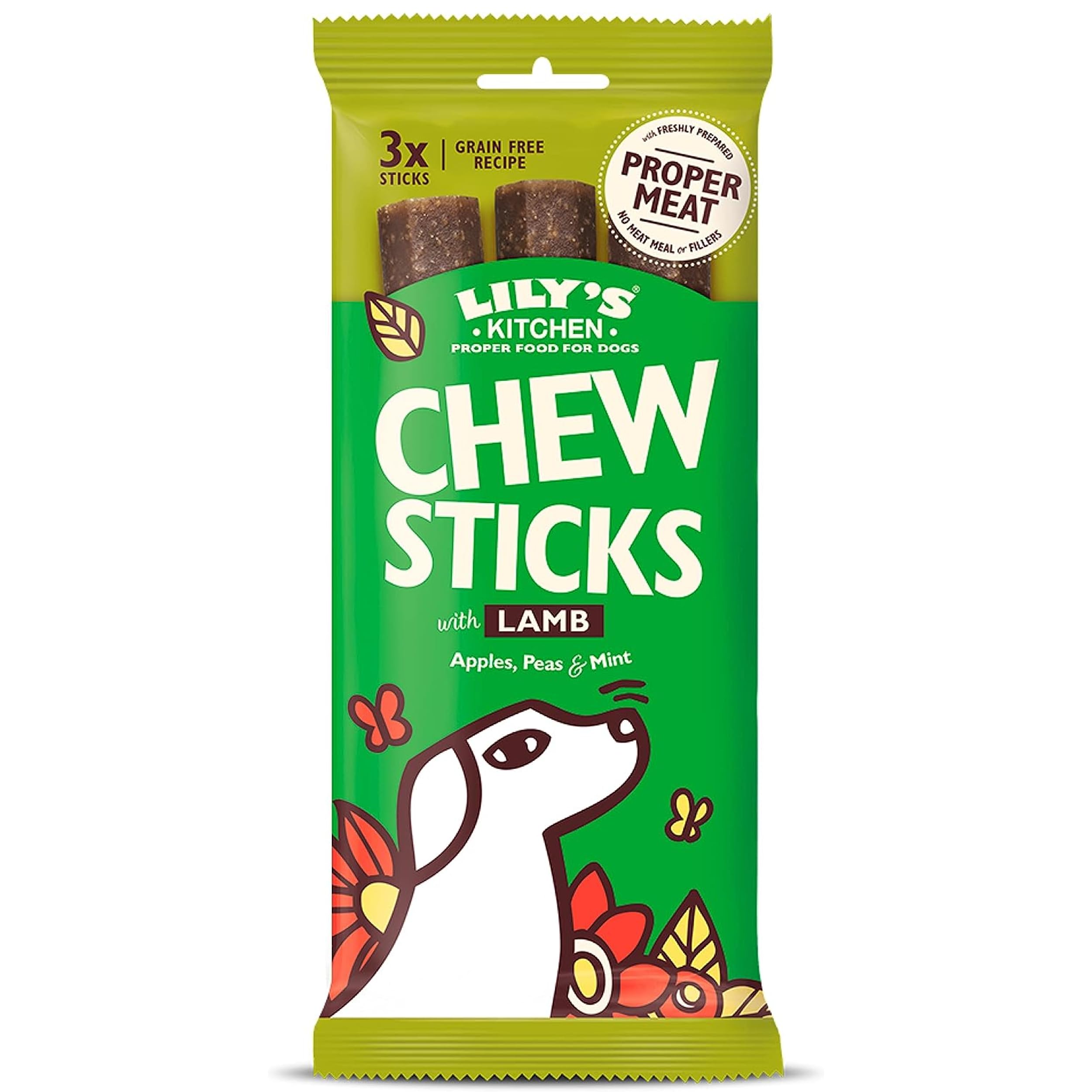 Lily's Kitchen Made with Natural Ingredients Chew Sticks with Lamb Dog Treat 10 x 120g