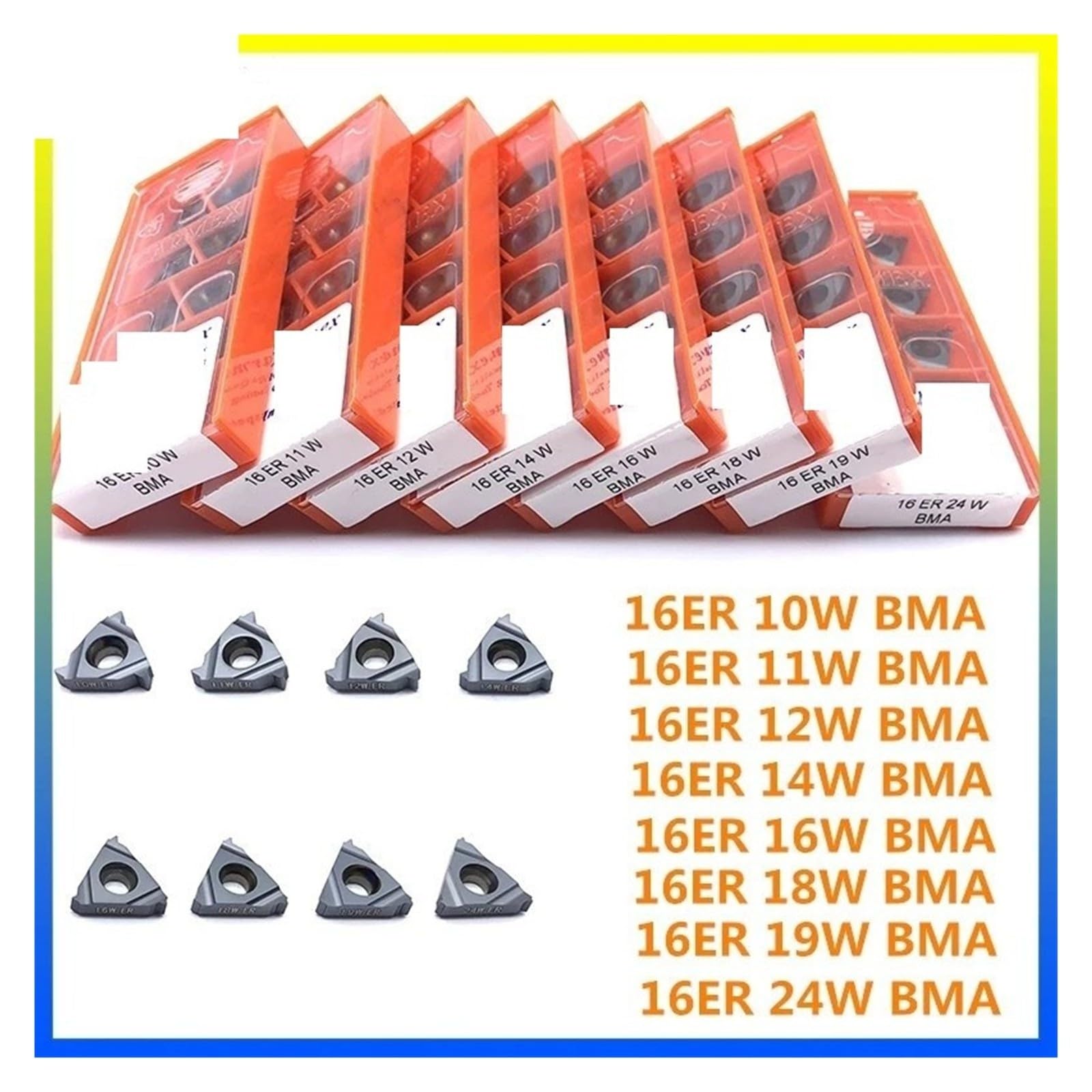 Hoja de corte de roscado de 10 piezas, 16ER10W 16ER11W 16ER12W 16ER14W(16ER 19W BMA)