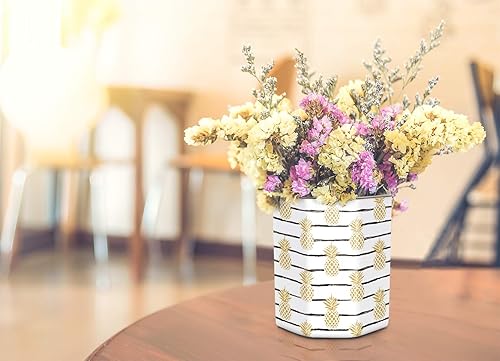 Vista 35 de WAVEYU - Portalápices bonito para escritorio, decoración de escritorio para niñas y mujeres Flor negra