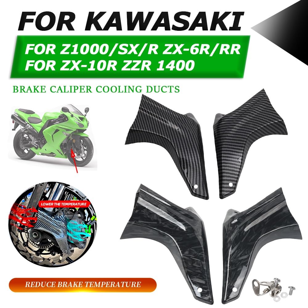 Zacisk hamulca motocyklowego przewody chłodzące powietrze pasujące do Kawasaki Z1000 Z1000R Z1000SX Ninja ZX6R ZX10R ZX6RR ZZR 1400 Brake Cooling Mounting(A right side)