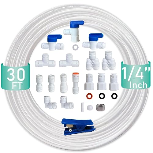 NSF Certified 1/4' O.D. Push to Connect Fittings for RO (Reverse Osmosis) Water Filter( Fridge Installation Kits)20 pcs+