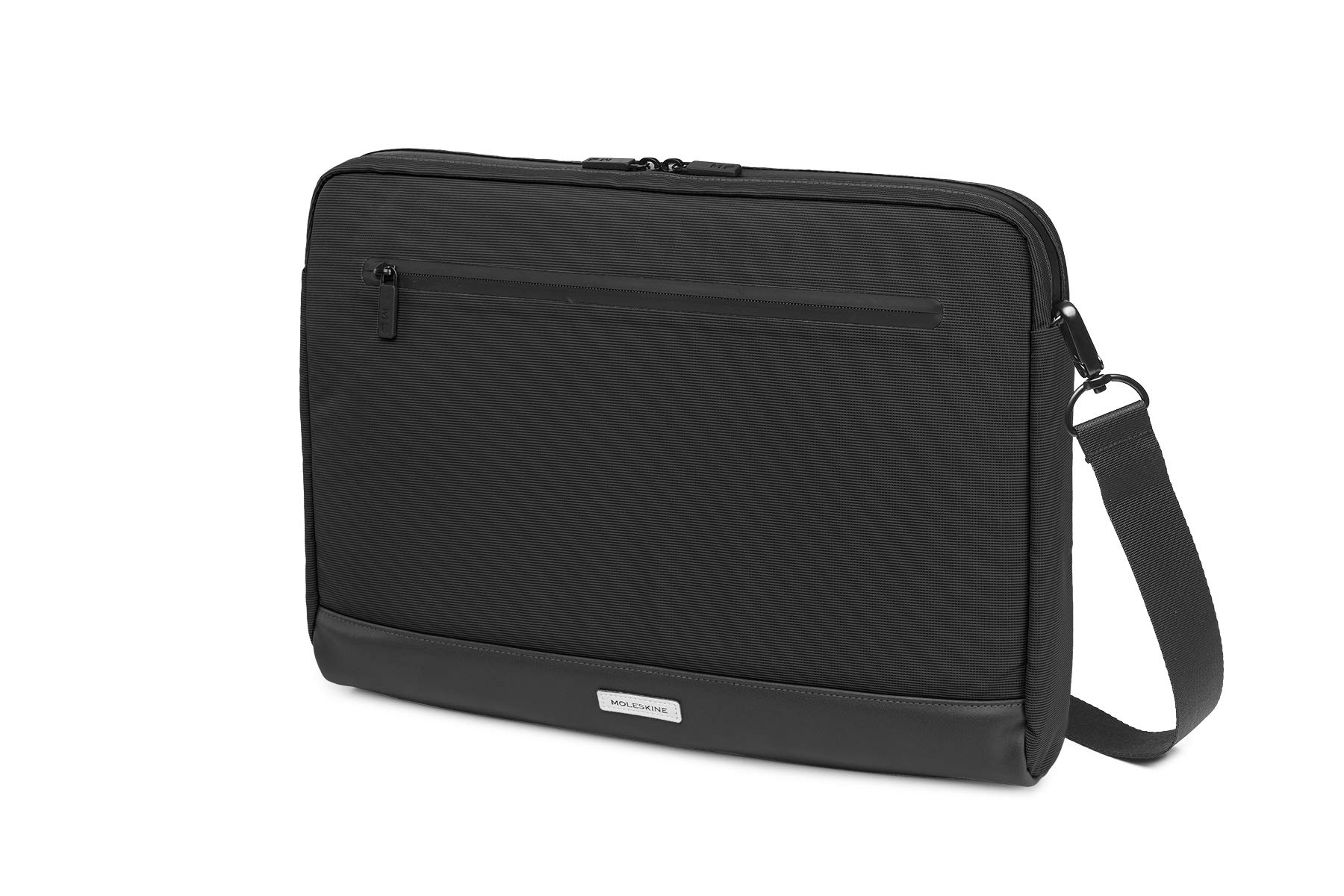 Moleskine Metro Device Bag Orizzontale Borsa Porta Pc per Laptop, Notebook, iPad e Tablet fino a 15'', Borsa a Tracolla Impermeabile, 40 x 29 x 6 cm, Nero