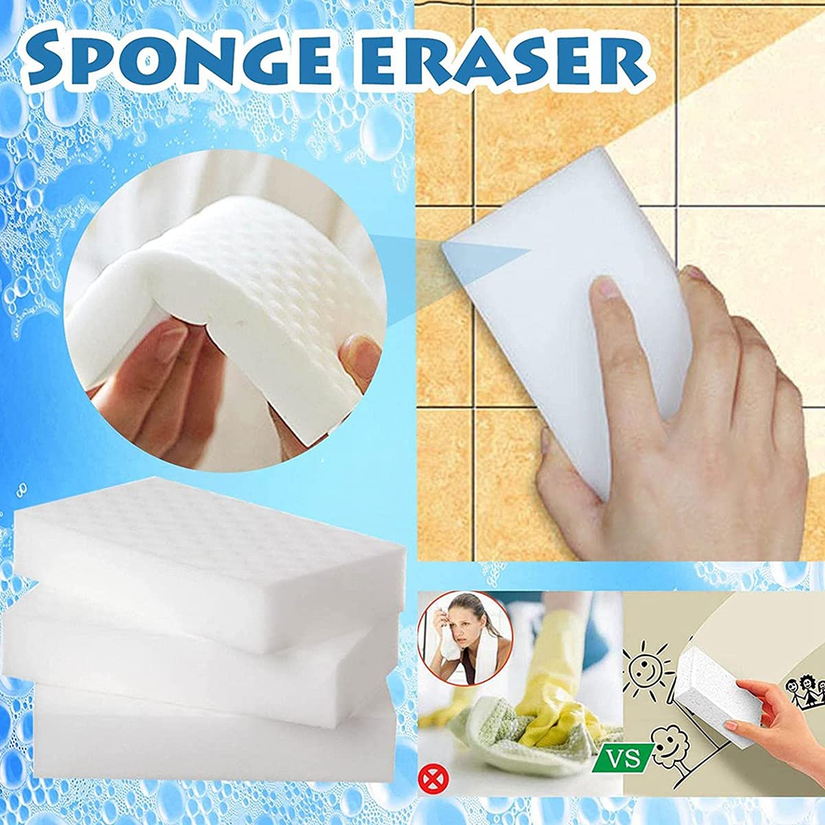 Paquete de 10 esponjas de limpieza mágicas, toallitas multiusos de nano espuma para limpieza del hogar, eliminación de manchas, almohadillas de limpieza de cocina y baño