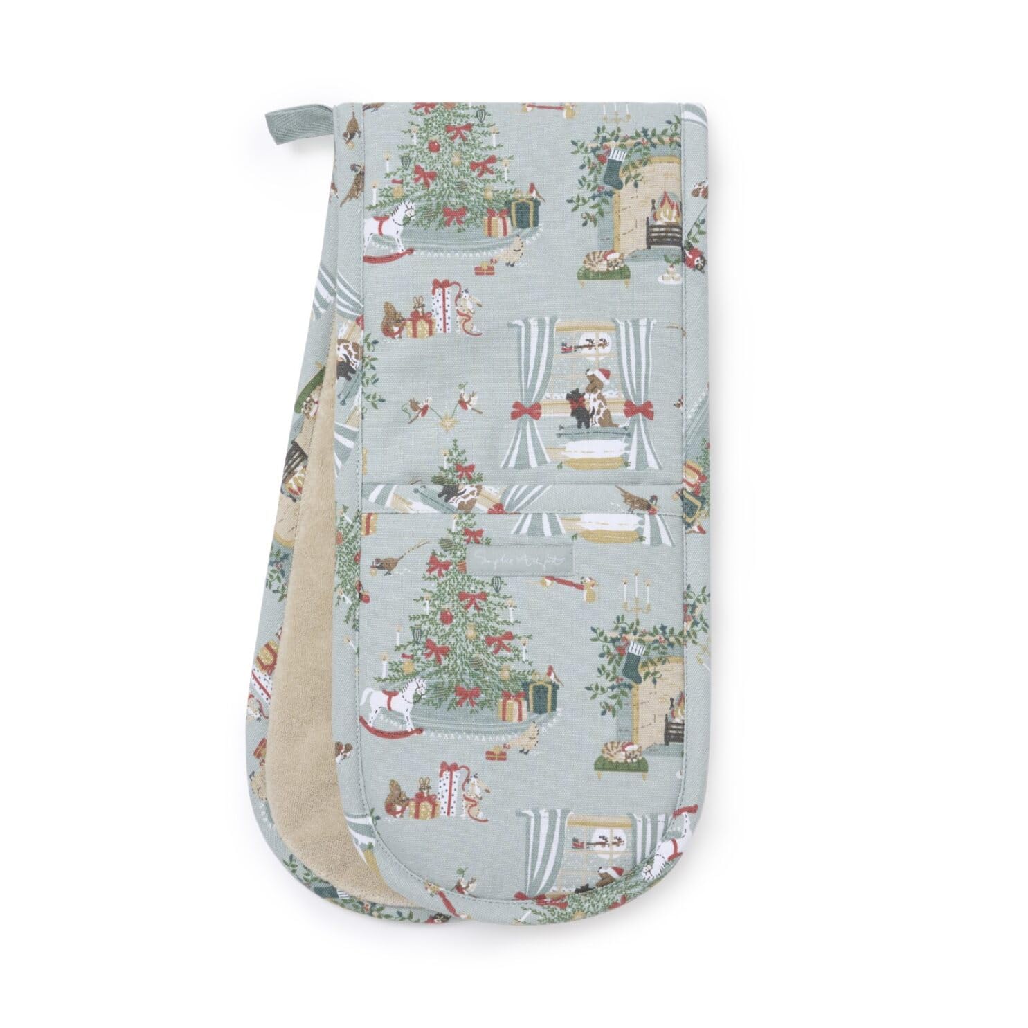 Sophie Allport Duck Egg Cosy Christmas Double Oven Glove