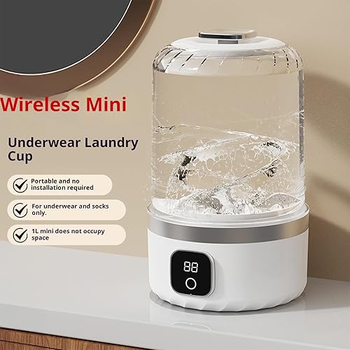 Miniatura 2 de Portable ABS Washing Machine USB Rechargeable & Quiet Motor for Travel Delicate Clothes Compact Space Saving Design Portable Washing Machine
