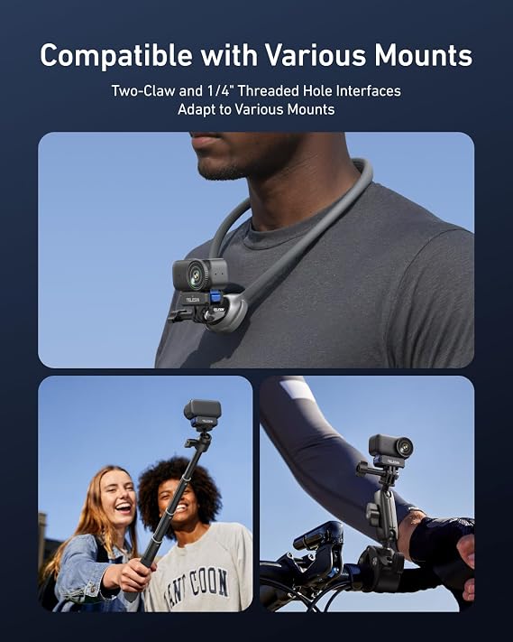 TELESIN Manyetik hızlı bırakma şarj adaptörü dağı DJI Osmo Nano için, 1/4 vida deliği, katlanabilir adaptör tabanı DJI Osmo Nano aksesuarları