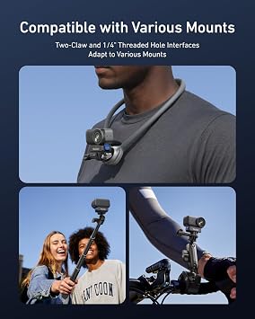 TELESIN Manyetik hızlı bırakma şarj adaptörü dağı DJI Osmo Nano için, 1/4 vida deliği, katlanabilir adaptör tabanı DJI Osmo Nano aksesuarları