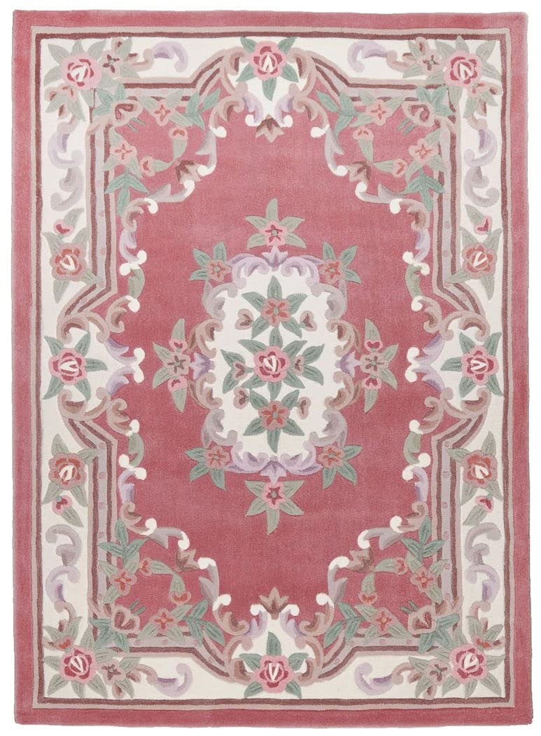 Theko Sona-Lux Tapis Classique Aubusson Rose