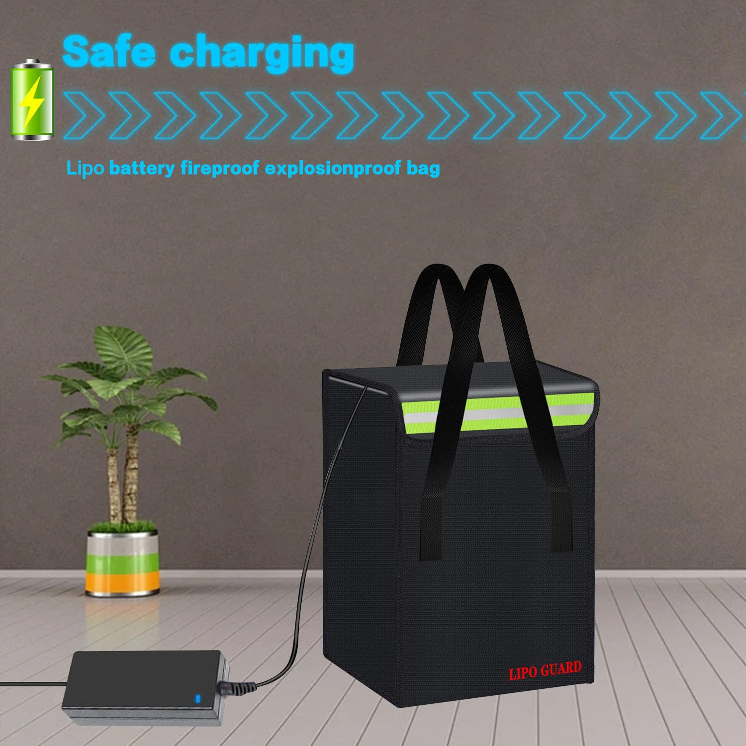 Bolsa de seguridad para batería, bolsa de carga ignífuga, bolsa de batería Lipo de gran capacidad para almacenamiento de batería Lipo, transporte de carga, bolsa de almacenamiento segura