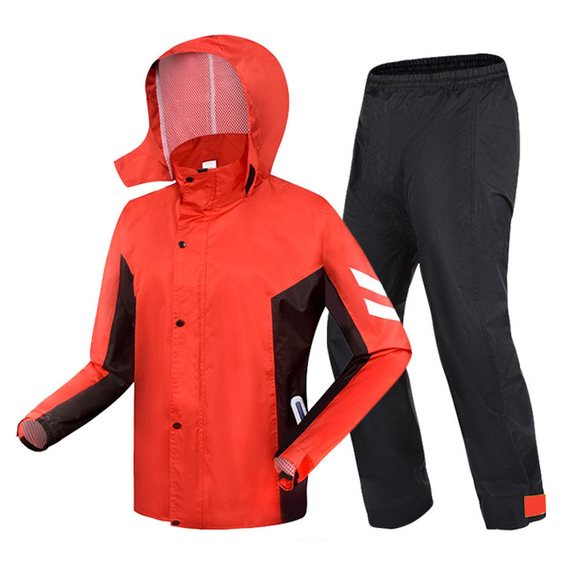 Combinaison de Veste de Pluie Imperméable à l'eau, Imperméable à Capuche Léger et Respirant pour Homme Femme, Manteau Imperméable Réfléchissants pour Le Cyclisme, la Randonnée