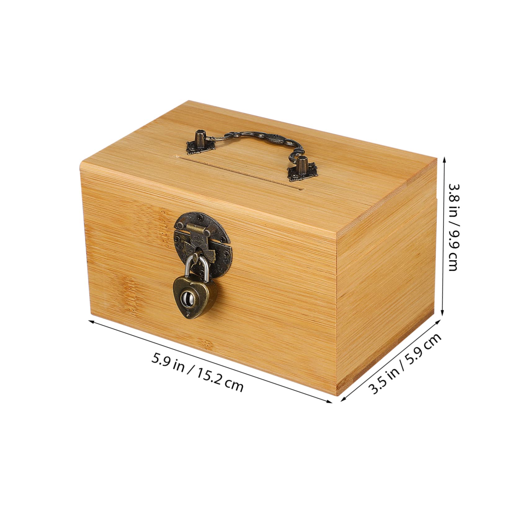 Beavorty Cofre del De Madera Candado Bloqueable Dinero De Los Piggy Bank Código Adulto Retro Ahorro Caja del Almacenamiento con Cerradura Pequeño Cofre del Bambú