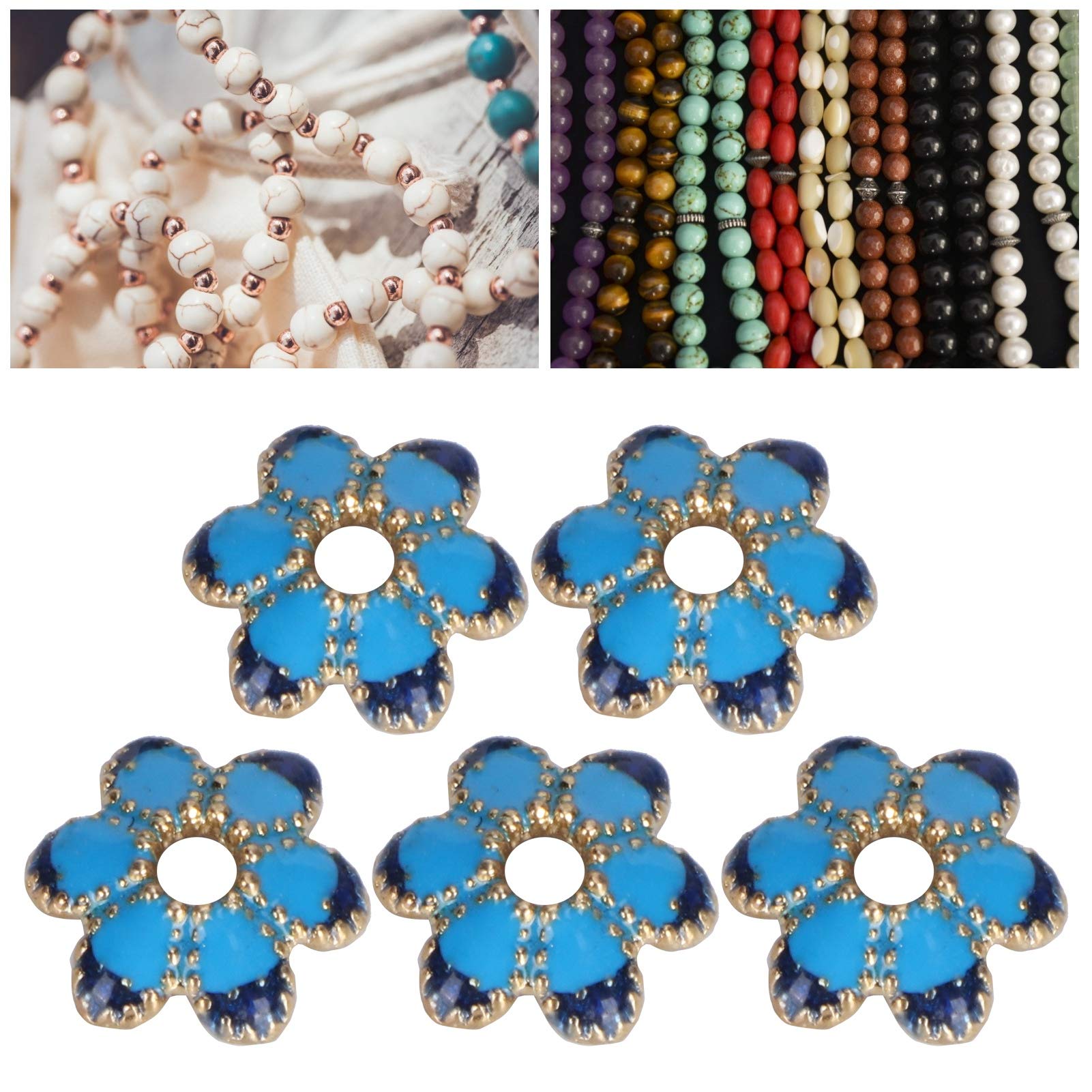 30pcs Flower Bead Caps - Alloy Jewelry Making Supplies For Bracelets & Necklaces