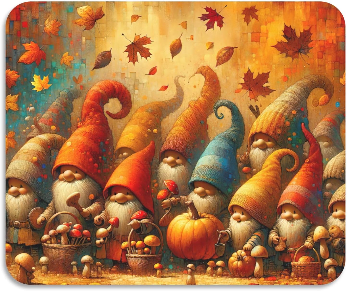 Fall Gnome Drying Pads, Water Absorbent Coffee Maker Mat for Counter, Instant Dry Large Dish Mat 23.6 x 19.7 In