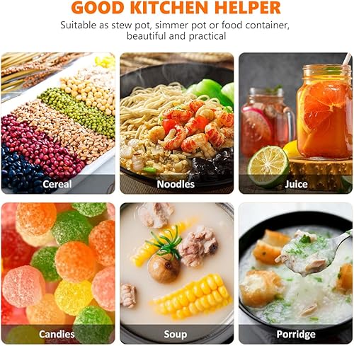 Miniatura 8 de Olla de vidrio transparente para estufa, popurrí, cacerola de vidrio resistente al calor con tapa, juego de utensilios de cocina transparente con