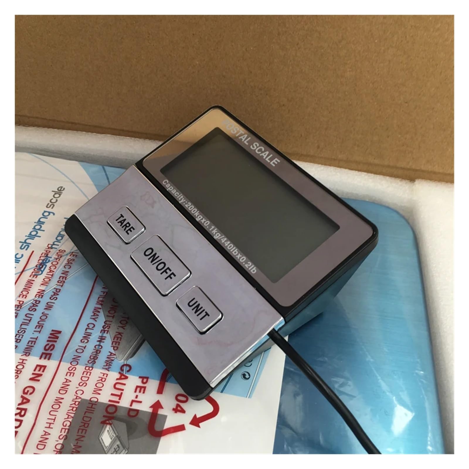 Básculas de cocina, Báscula de correo postal digital, báscula de pesaje de equipaje de 200 kg, báscula de banco, báscula de envío de peso de oficina de correos(Nero)