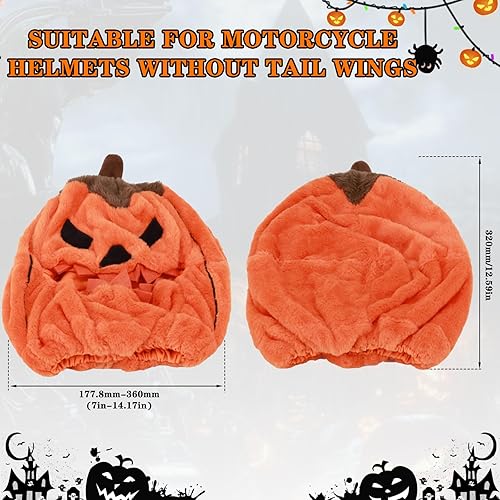 Miniatura 4 de Funda protectora para casco de motocicleta de calabaza de Halloween para paseos divertidos y regalos, adecuada para la mayoría de los cascos de cara