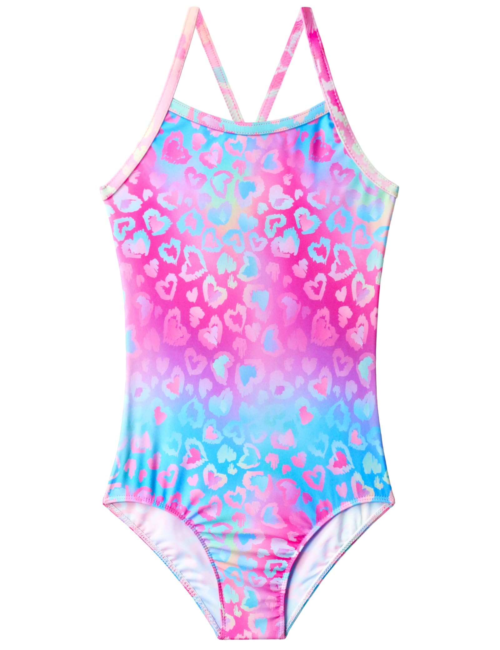 Girls Swimsuits One Piece Sleeveless Bathing Suit Breathable Swimwear for Kids Child Beach with Sun Protection